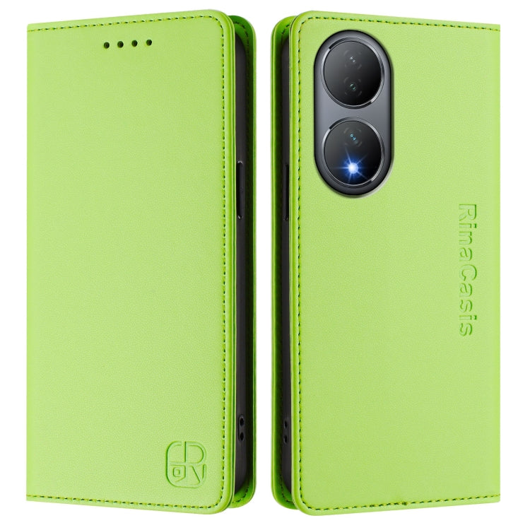For vivo Y100 5G Global RC01 Dual-Folded Magnetic Suction RFID Leather Phone Case