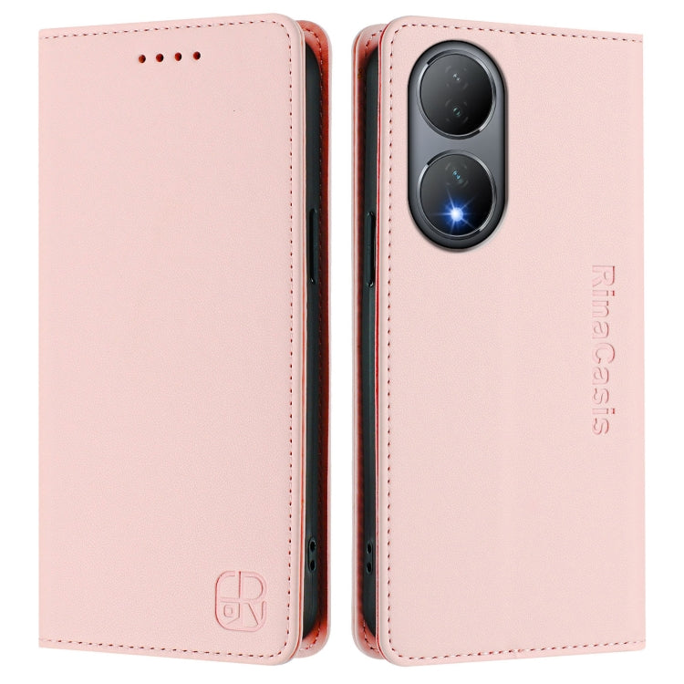 For vivo Y100 5G Global RC01 Dual-Folded Magnetic Suction RFID Leather Phone Case
