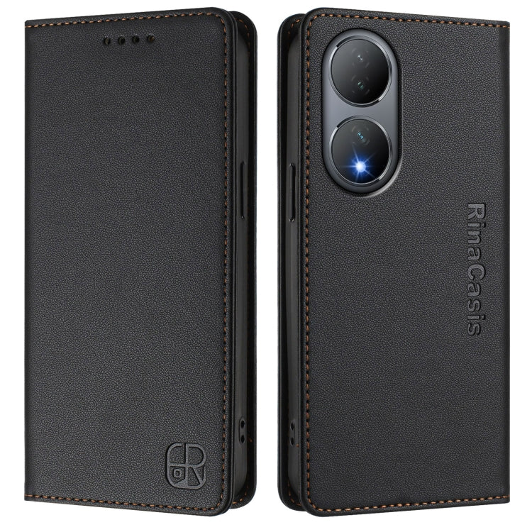 For vivo Y100 5G Global RC01 Dual-Folded Magnetic Suction RFID Leather Phone Case
