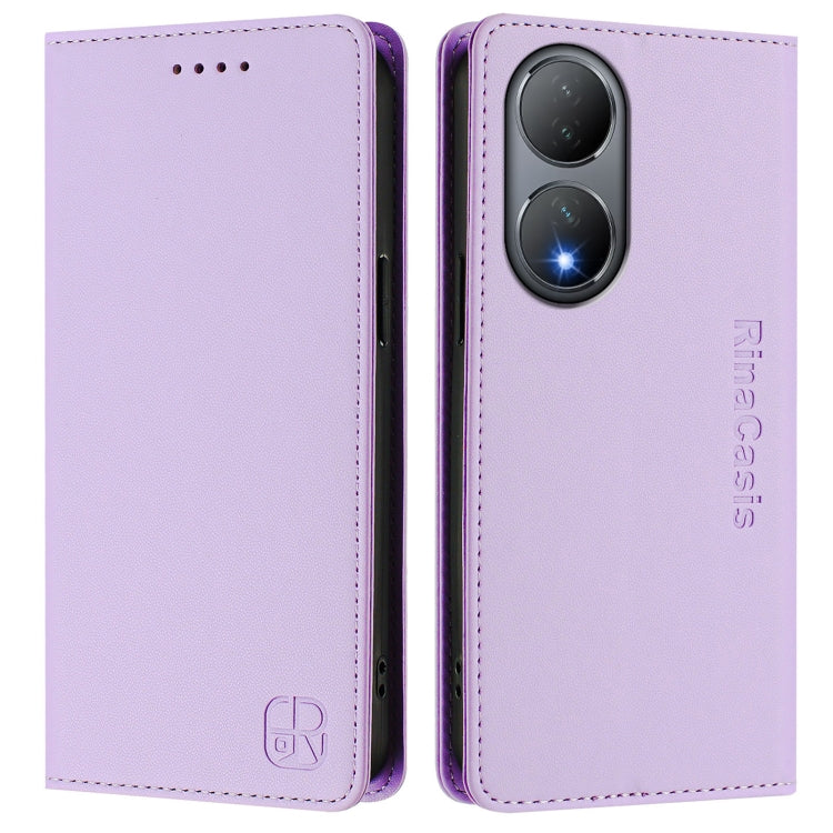 For vivo Y100 5G Global RC01 Dual-Folded Magnetic Suction RFID Leather Phone Case