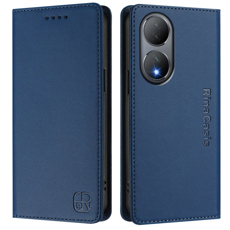 For vivo Y100 5G Global RC01 Dual-Folded Magnetic Suction RFID Leather Phone Case