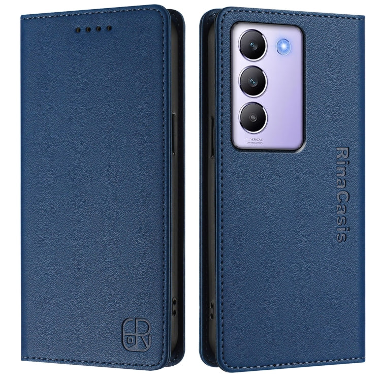 For vivo Y100 5G IDN / Y200e 5G RC01 Dual-Folded Magnetic Suction RFID Leather Phone Case