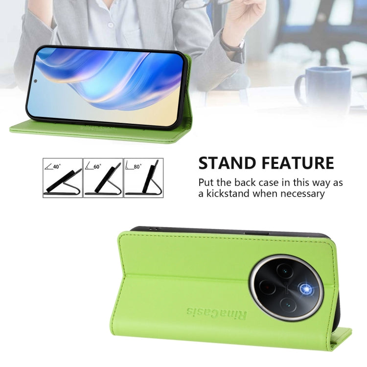 For vivo Y300 Pro RC01 Dual-Folded Magnetic Suction RFID Leather Phone Case