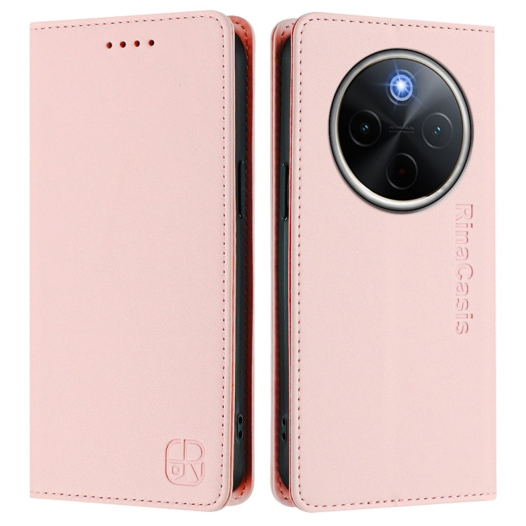 For vivo Y300 Pro RC01 Dual-Folded Magnetic Suction RFID Leather Phone Case