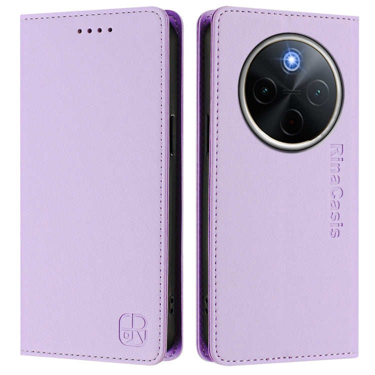 For vivo Y300 Pro RC01 Dual-Folded Magnetic Suction RFID Leather Phone Case