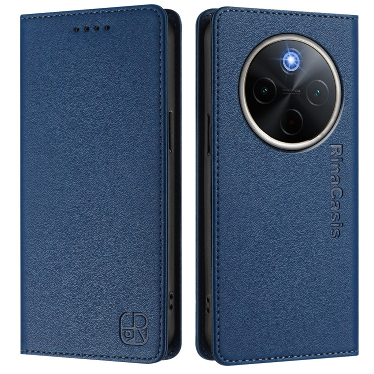 For vivo Y300 Pro RC01 Dual-Folded Magnetic Suction RFID Leather Phone Case