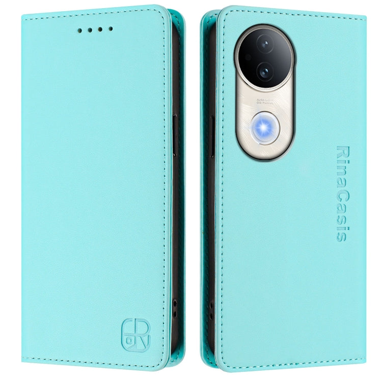 For vivo S20 5G RC01 Dual-Folded Magnetic Suction RFID Leather Phone Case