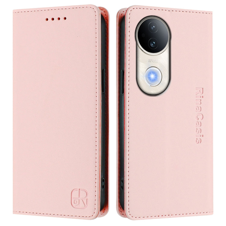 For vivo S20 5G RC01 Dual-Folded Magnetic Suction RFID Leather Phone Case
