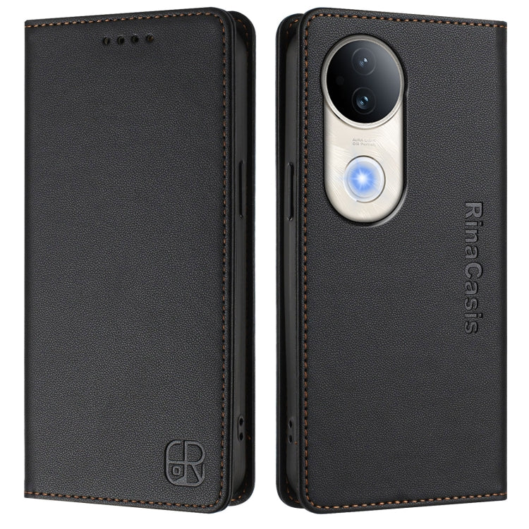 For vivo S20 5G RC01 Dual-Folded Magnetic Suction RFID Leather Phone Case