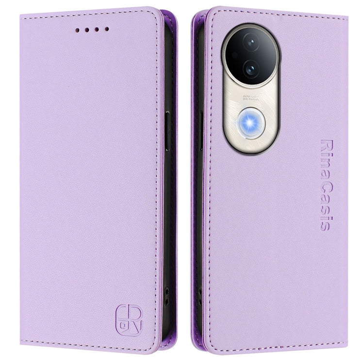 For vivo S20 5G RC01 Dual-Folded Magnetic Suction RFID Leather Phone Case