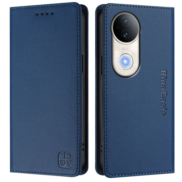 For vivo S20 5G RC01 Dual-Folded Magnetic Suction RFID Leather Phone Case