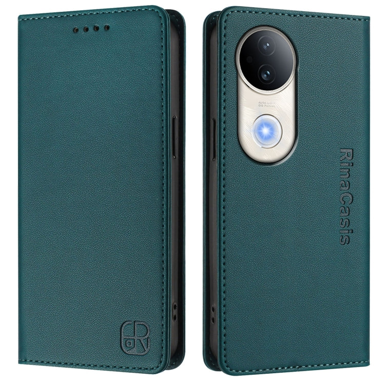 For vivo S20 5G RC01 Dual-Folded Magnetic Suction RFID Leather Phone Case