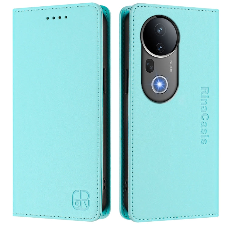 For vivo S20 Pro 5G RC01 Dual-Folded Magnetic Suction RFID Leather Phone Case