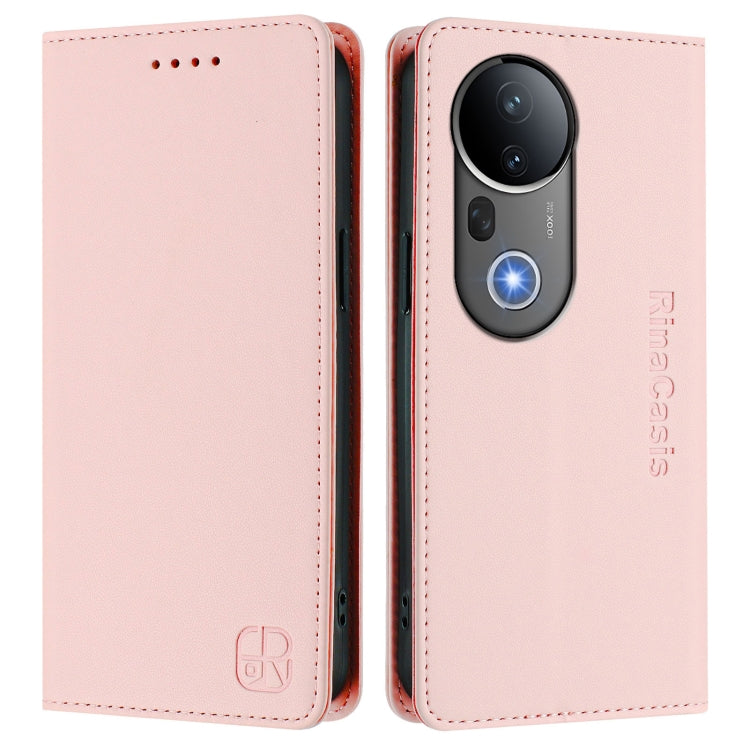 For vivo S20 Pro 5G RC01 Dual-Folded Magnetic Suction RFID Leather Phone Case