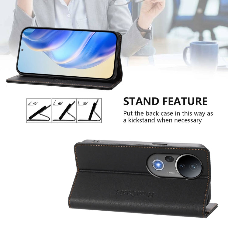 For vivo S20 Pro 5G RC01 Dual-Folded Magnetic Suction RFID Leather Phone Case