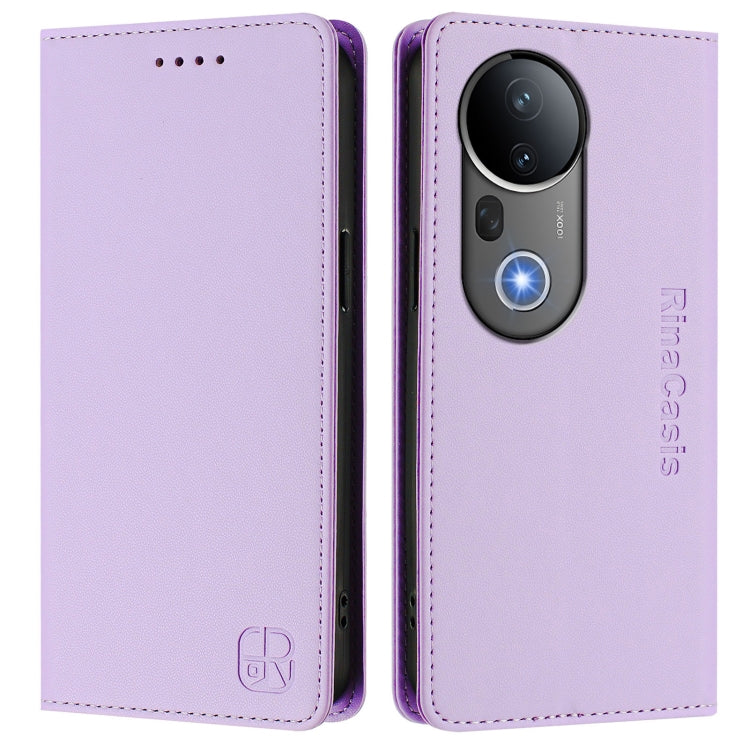 For vivo S20 Pro 5G RC01 Dual-Folded Magnetic Suction RFID Leather Phone Case