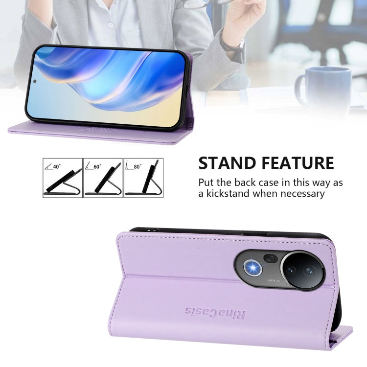 For vivo S20 Pro 5G RC01 Dual-Folded Magnetic Suction RFID Leather Phone Case