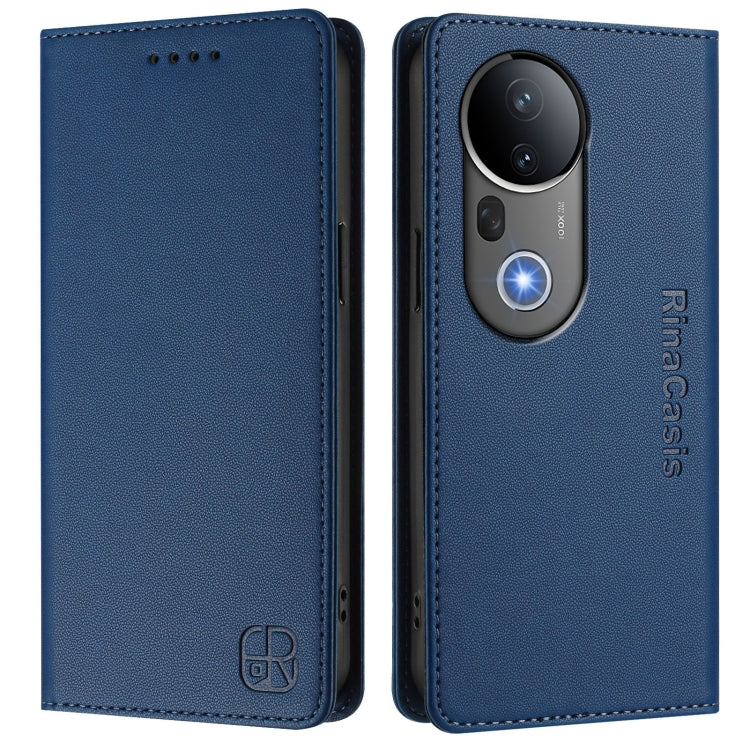 For vivo S20 Pro 5G RC01 Dual-Folded Magnetic Suction RFID Leather Phone Case