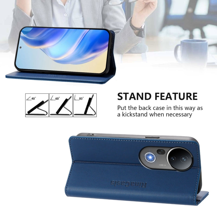 For vivo S20 Pro 5G RC01 Dual-Folded Magnetic Suction RFID Leather Phone Case