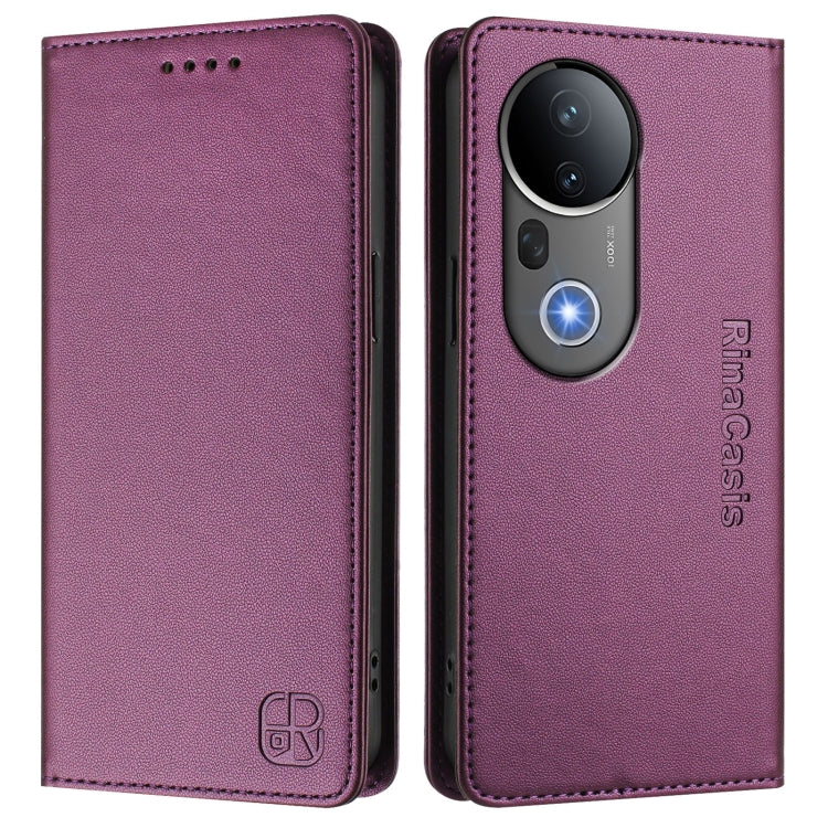 For vivo S20 Pro 5G RC01 Dual-Folded Magnetic Suction RFID Leather Phone Case