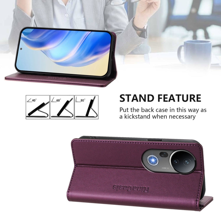 For vivo S20 Pro 5G RC01 Dual-Folded Magnetic Suction RFID Leather Phone Case