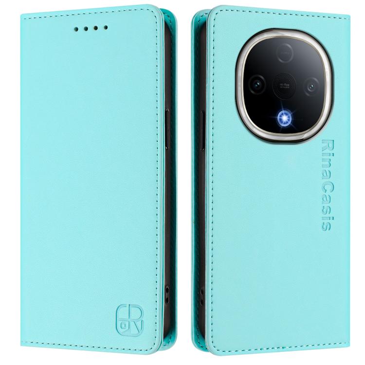 For vivo Y300 5G RC01 Dual-Folded Magnetic Suction RFID Leather Phone Case