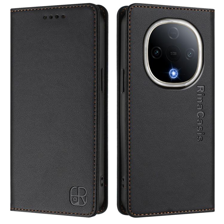 For vivo Y300 5G RC01 Dual-Folded Magnetic Suction RFID Leather Phone Case
