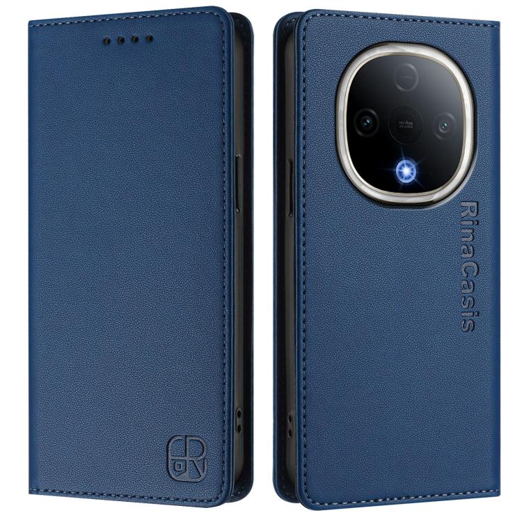 For vivo Y300 5G RC01 Dual-Folded Magnetic Suction RFID Leather Phone Case