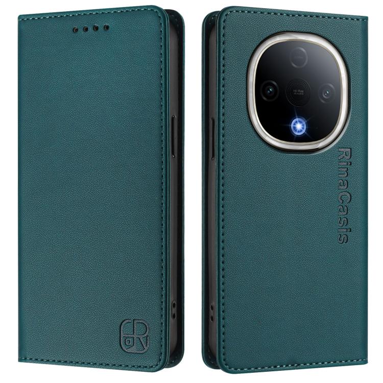For vivo Y300 5G RC01 Dual-Folded Magnetic Suction RFID Leather Phone Case