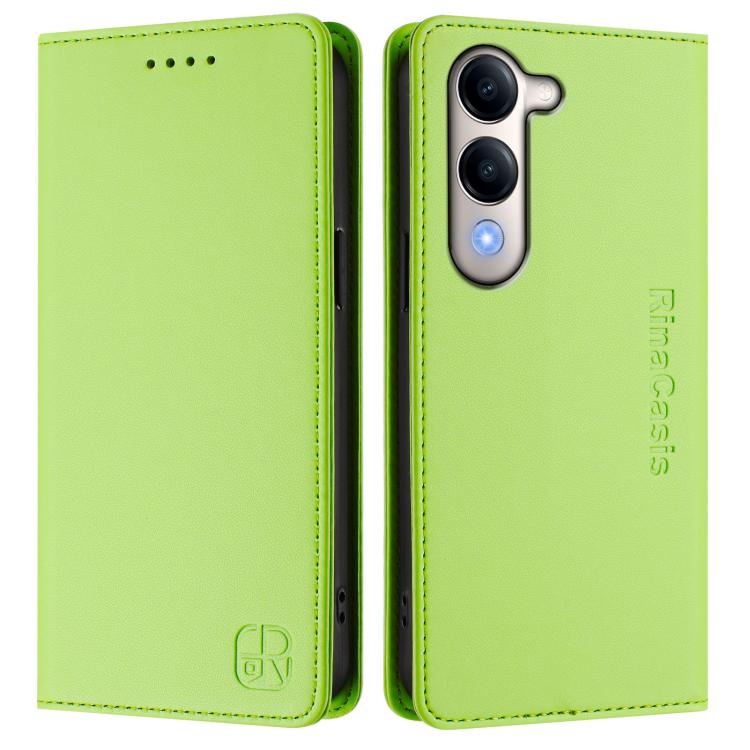 For vivo Y29s 5G / Y04 4G Global RC01 Dual-Folded Magnetic Suction RFID Leather Phone Case