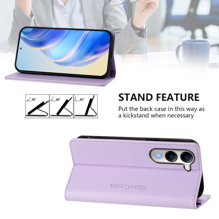 For vivo Y29s 5G / Y04 4G Global RC01 Dual-Folded Magnetic Suction RFID Leather Phone Case