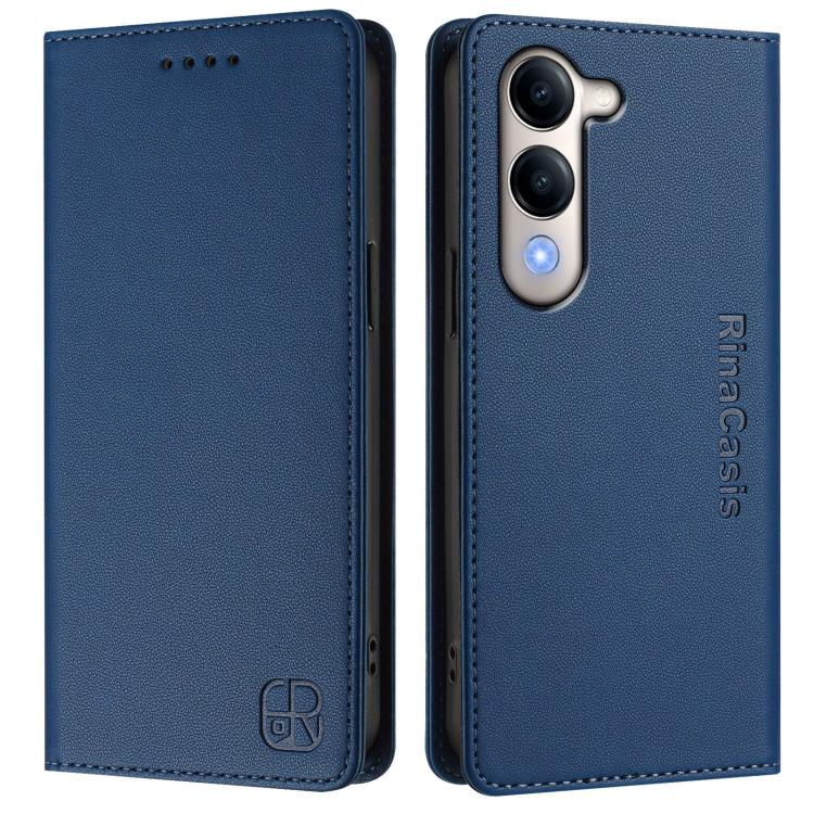For vivo Y29s 5G / Y04 4G Global RC01 Dual-Folded Magnetic Suction RFID Leather Phone Case