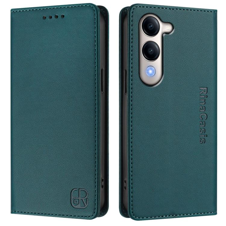 For vivo Y29s 5G / Y04 4G Global RC01 Dual-Folded Magnetic Suction RFID Leather Phone Case
