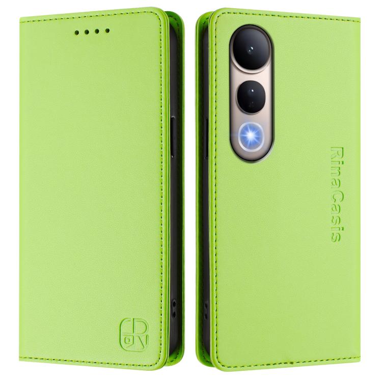 For vivo V50 Lite 5G RC01 Dual-Folded Magnetic Suction RFID Leather Phone Case