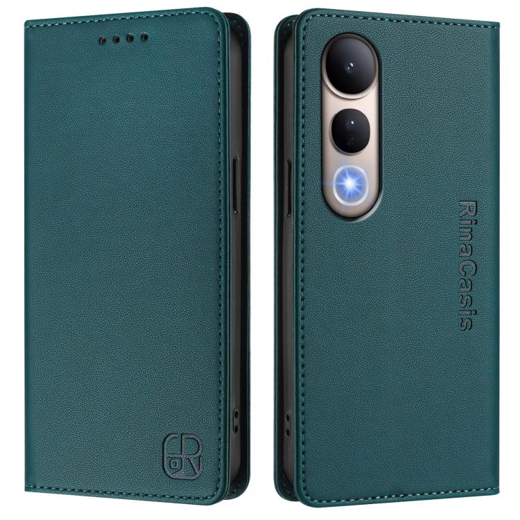 For vivo V50 Lite 5G RC01 Dual-Folded Magnetic Suction RFID Leather Phone Case