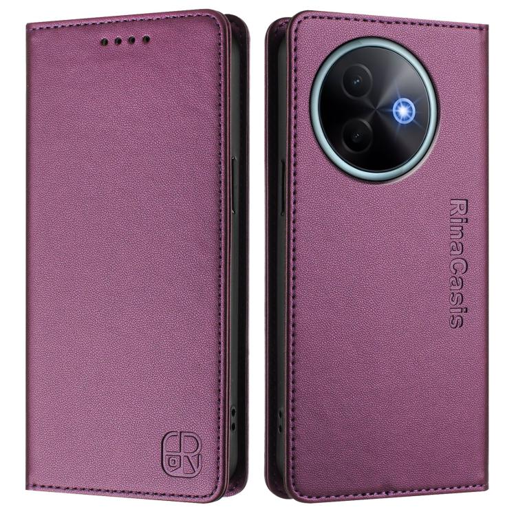 For vivo Y39 5G Global RC01 Dual-Folded Magnetic Suction RFID Leather Phone Case