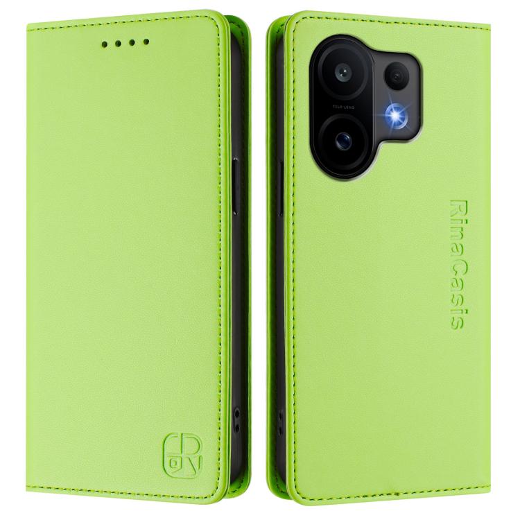 For vivo S30 RC01 Dual-Folded Magnetic Suction RFID Leather Phone Case