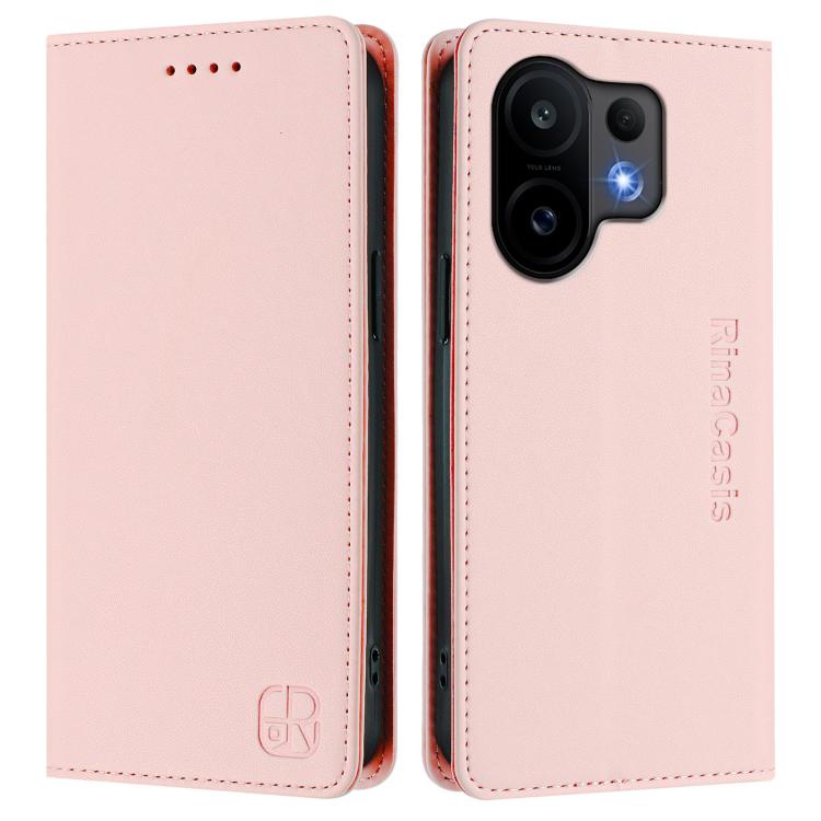 For vivo S30 RC01 Dual-Folded Magnetic Suction RFID Leather Phone Case
