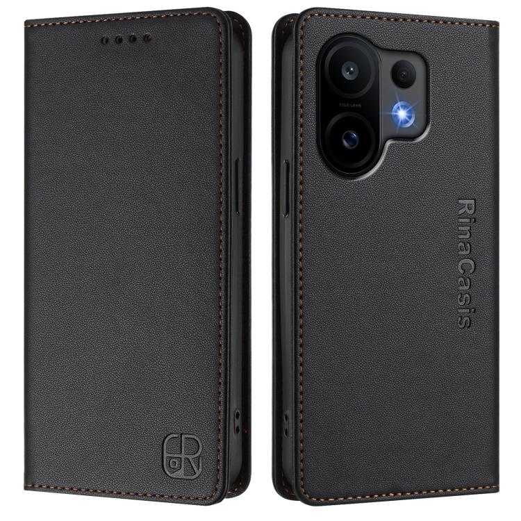 For vivo S30 RC01 Dual-Folded Magnetic Suction RFID Leather Phone Case