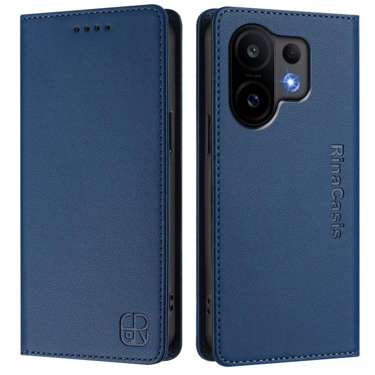For vivo S30 RC01 Dual-Folded Magnetic Suction RFID Leather Phone Case