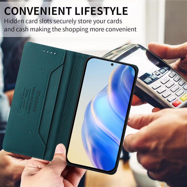 For vivo S30 RC01 Dual-Folded Magnetic Suction RFID Leather Phone Case