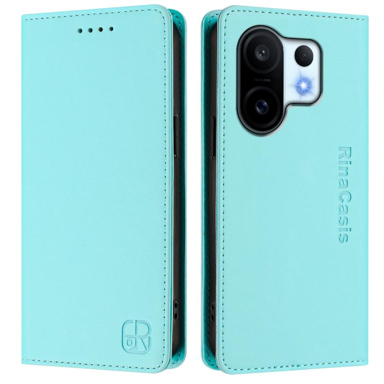 For vivo S30 Pro mini RC01 Dual-Folded Magnetic Suction RFID Leather Phone Case