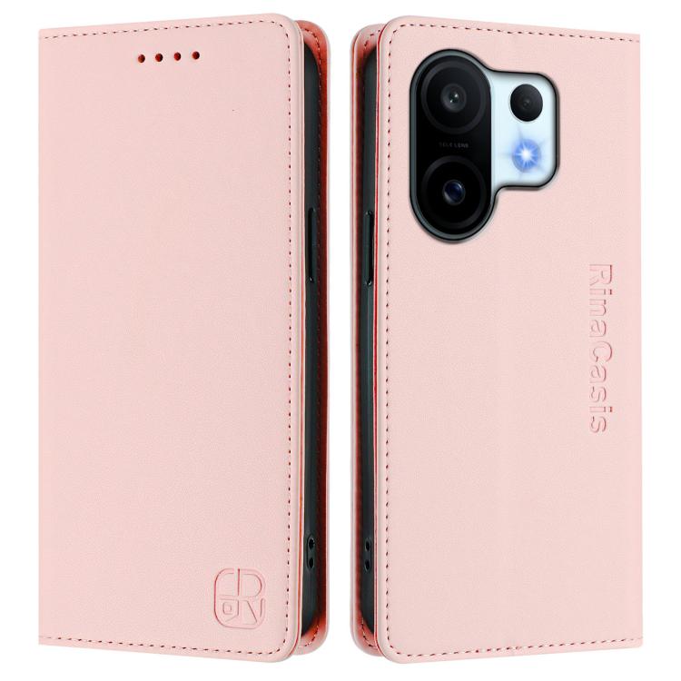For vivo S30 Pro mini RC01 Dual-Folded Magnetic Suction RFID Leather Phone Case