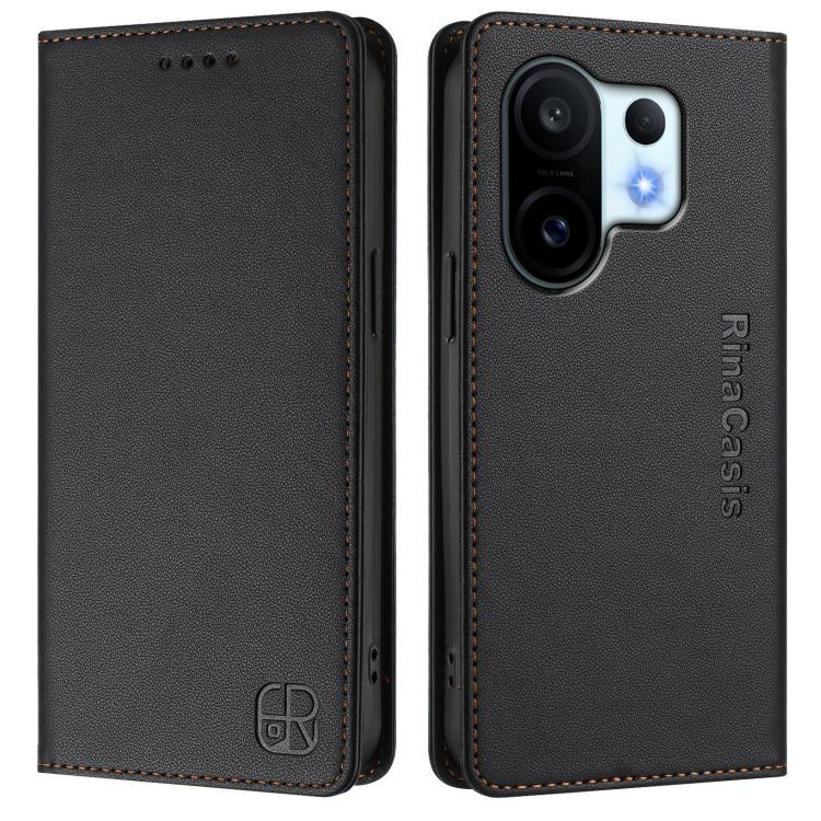 For vivo S30 Pro mini RC01 Dual-Folded Magnetic Suction RFID Leather Phone Case