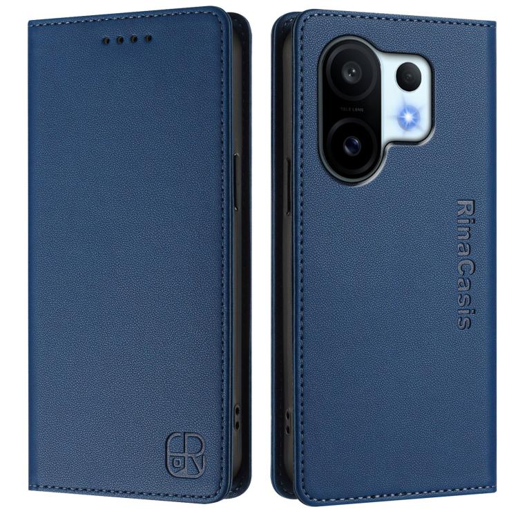 For vivo S30 Pro mini RC01 Dual-Folded Magnetic Suction RFID Leather Phone Case
