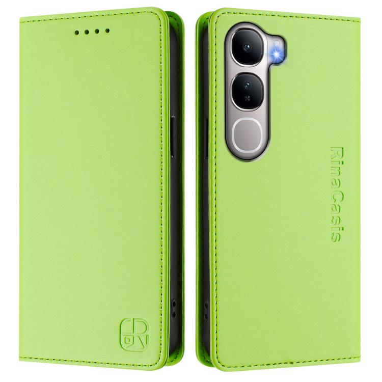 For vivo Y31 5G Global RC01 Dual-Folded Magnetic Suction RFID Leather Phone Case