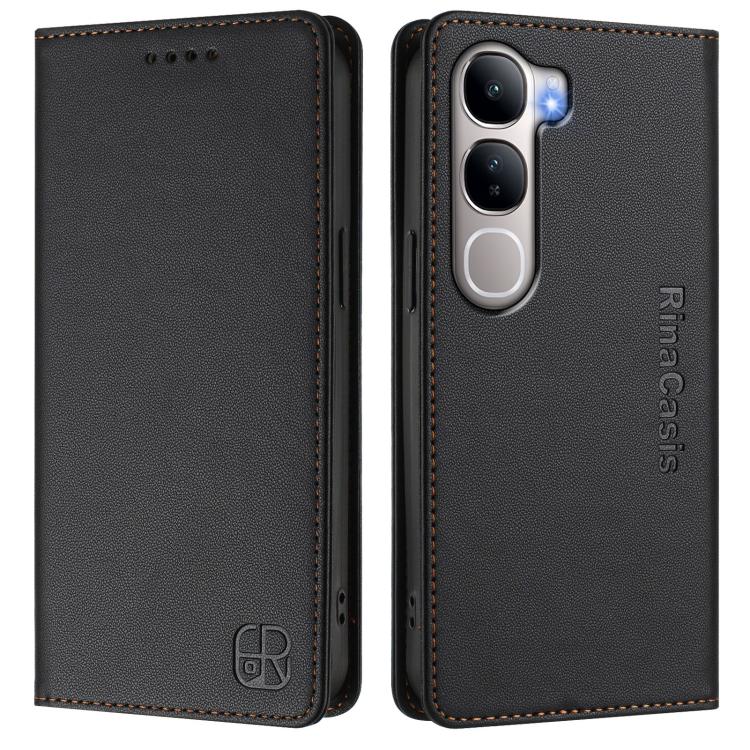 For vivo Y31 5G Global RC01 Dual-Folded Magnetic Suction RFID Leather Phone Case