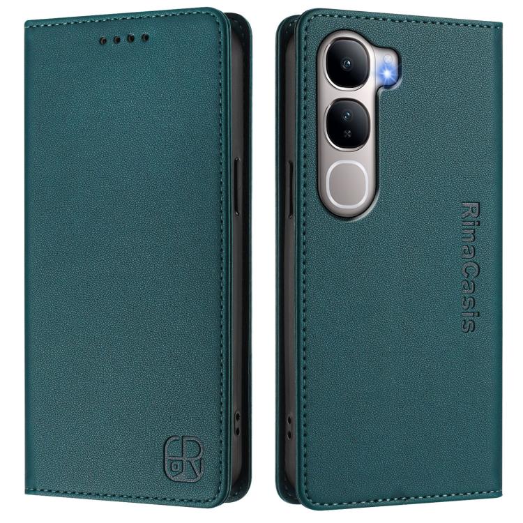 For vivo Y31 5G Global RC01 Dual-Folded Magnetic Suction RFID Leather Phone Case