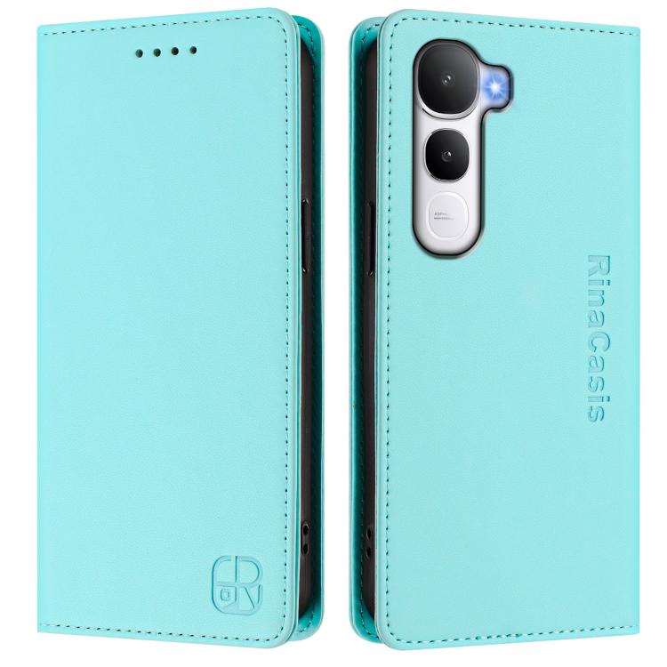 For vivo Y400 4G RC01 Dual-Folded Magnetic Suction RFID Leather Phone Case