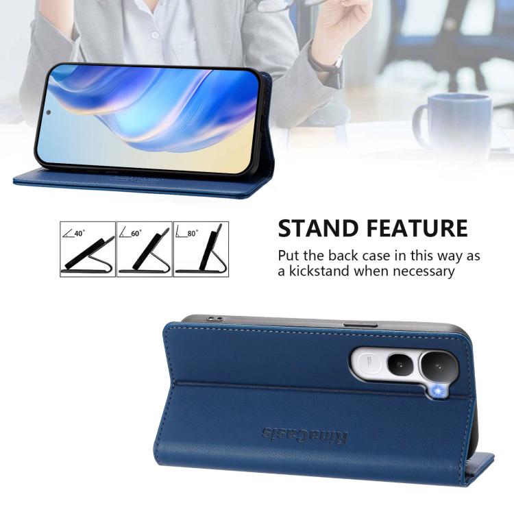 For vivo Y400 4G RC01 Dual-Folded Magnetic Suction RFID Leather Phone Case